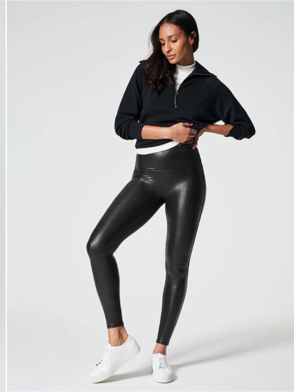 NWT SPANX $128 FAUX LEATHER LEGGINGS
